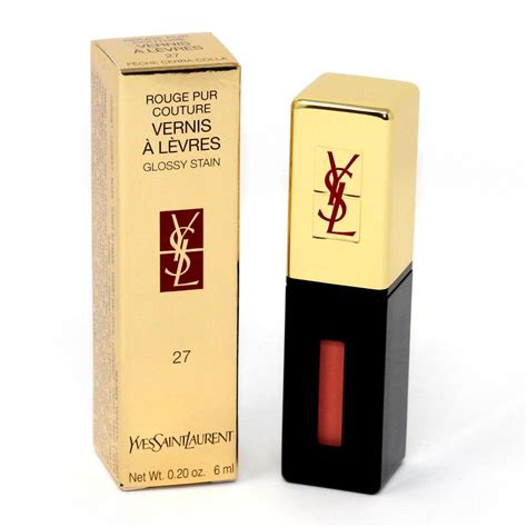 ysl glossy stain 27 peche cerra cola|ysl glossy lip stain.